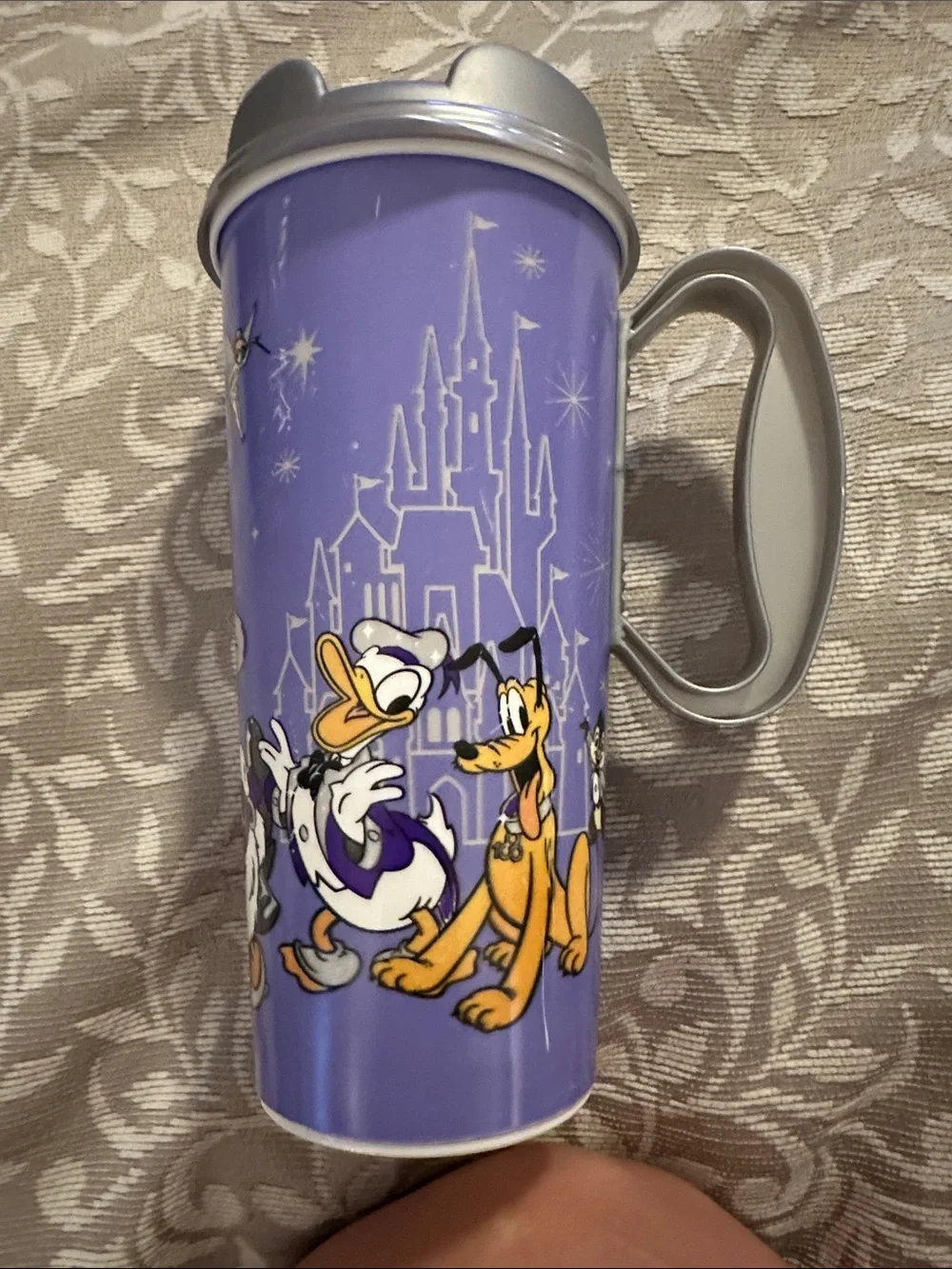 Disney Purple 100 Years of Wonder Mickey & Minnie Travel Mug with Silver Lid